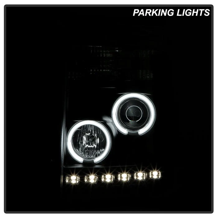 Fits ( Spyder Signature ) Ford F-250/F-350/F450 Super Duty 11-16 Projector Headlights - CCFL Halo - DRL - Black - High H1 (Included) - Low 9006 (included) - Image 9