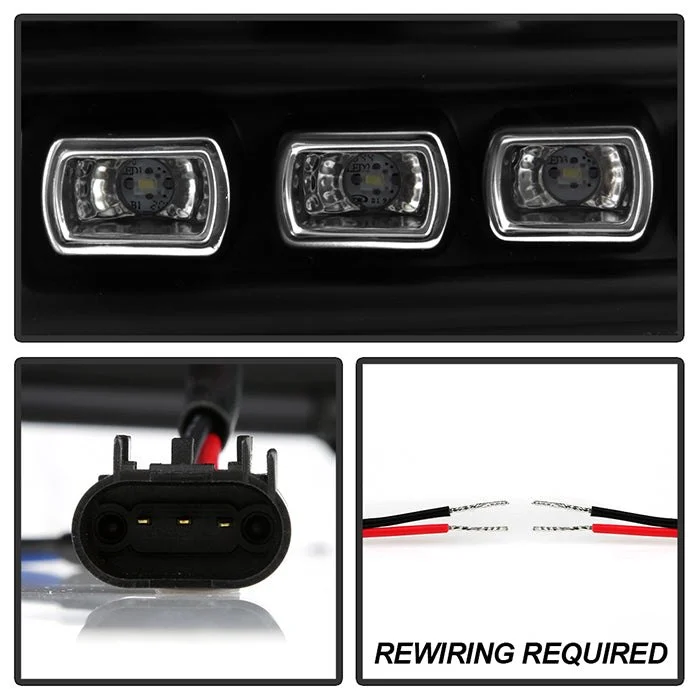 Fits ( Spyder Signature ) Ford F-250/F-350/F450 Super Duty 11-16 Projector Headlights - CCFL Halo - DRL - Black - High H1 (Included) - Low 9006 (included) - Image 6