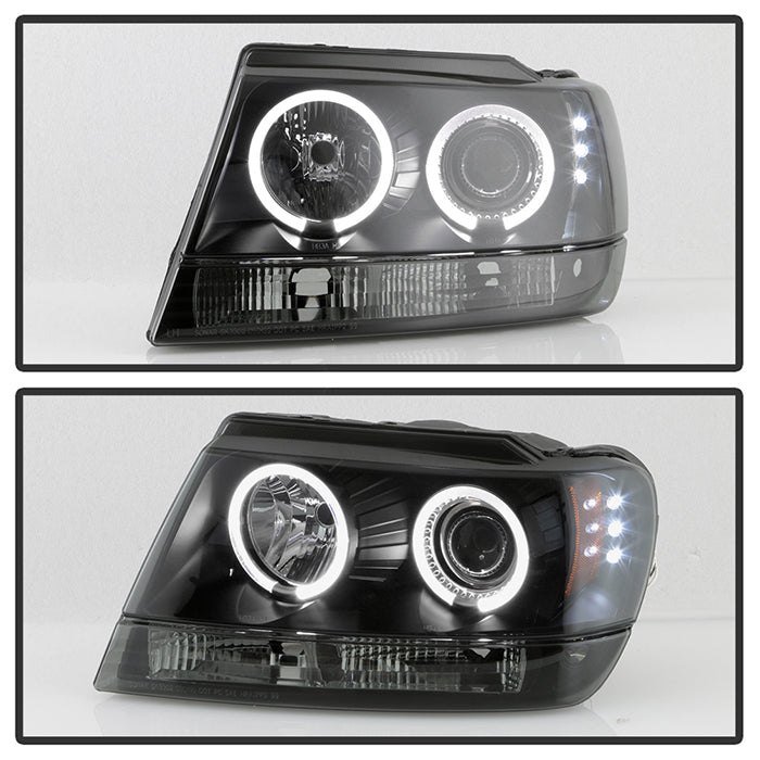 Fits ( Spyder Signature ) Jeep Grand Cherokee 99-04 Projector Headlights - LED Halo - LED ( Replaceable LEDs ) - Black Smoke - High 9005 (Not Included) - Low 9006 (Not Included) - Image 6