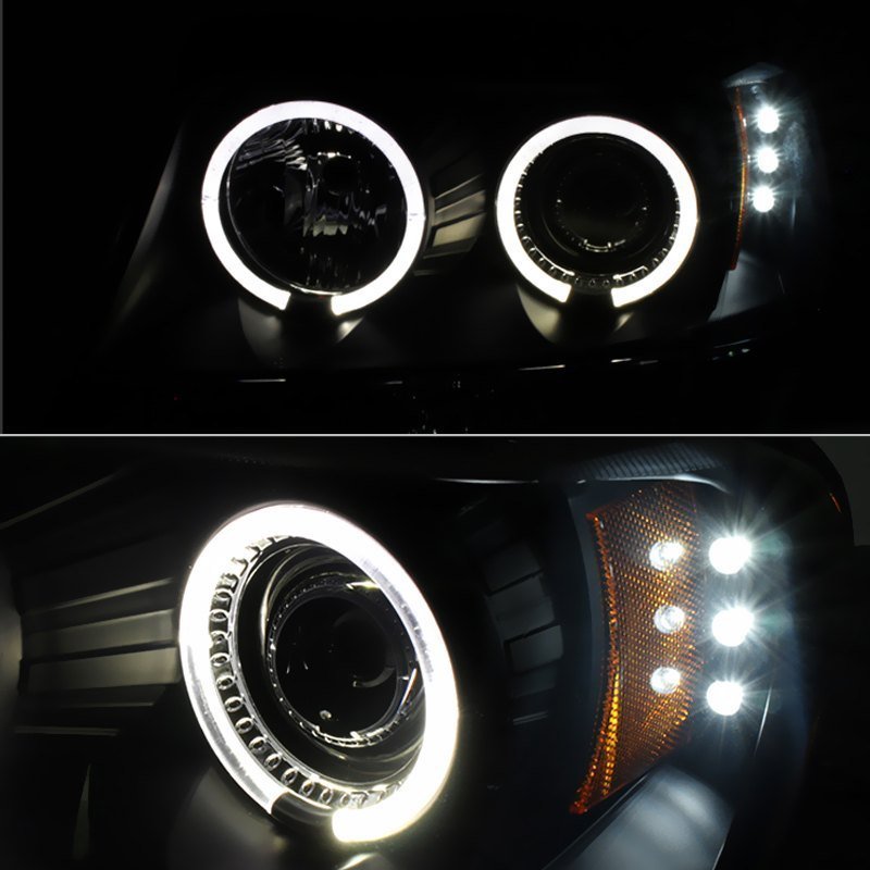 Fits ( Spyder Signature ) Jeep Grand Cherokee 99-04 Projector Headlights - LED Halo - LED ( Replaceable LEDs ) - Black Smoke - High 9005 (Not Included) - Low 9006 (Not Included) - Image 2