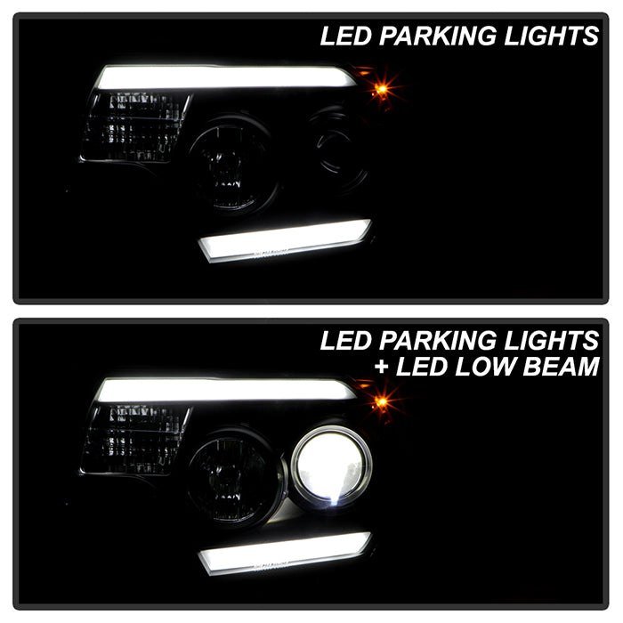 Fits ( Spyder Platinum ) Toyota Tacoma 2012-2015 High-Power LED Module ( Low Beam ) Equipped Headlights - White Light Bar Parking Light - Low Beam: LED (Included) - High Beam: H1 (Included) - Turn Signal: 4157NA (Not Included) - Black - Image 10