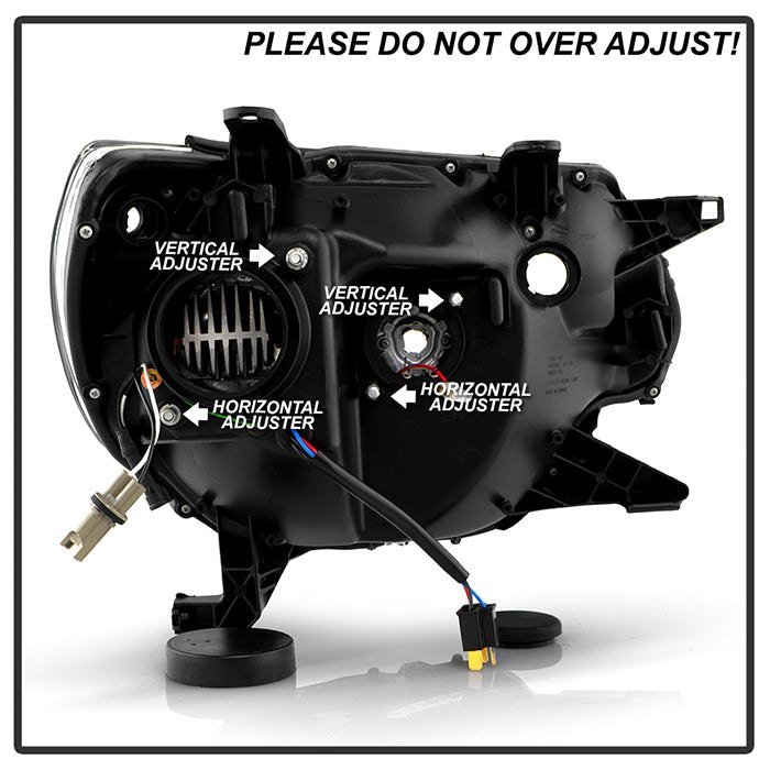 Fits ( Spyder Platinum ) Toyota Tacoma 2012-2015 High-Power LED Module ( Low Beam ) Equipped Headlights - White Light Bar Parking Light - Low Beam: LED (Included) - High Beam: H1 (Included) - Turn Signal: 4157NA (Not Included) - Black - Image 5