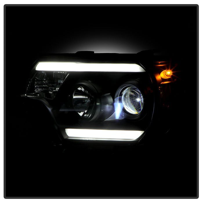 Fits ( Spyder Platinum ) Toyota Tacoma 2012-2015 High-Power LED Module ( Low Beam ) Equipped Headlights - White Light Bar Parking Light - Low Beam: LED (Included) - High Beam: H1 (Included) - Turn Signal: 4157NA (Not Included) - Black - Image 4