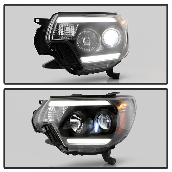 Fits ( Spyder Platinum ) Toyota Tacoma 2012-2015 High-Power LED Module ( Low Beam ) Equipped Headlights - White Light Bar Parking Light - Low Beam: LED (Included) - High Beam: H1 (Included) - Turn Signal: 4157NA (Not Included) - Black - Image 3