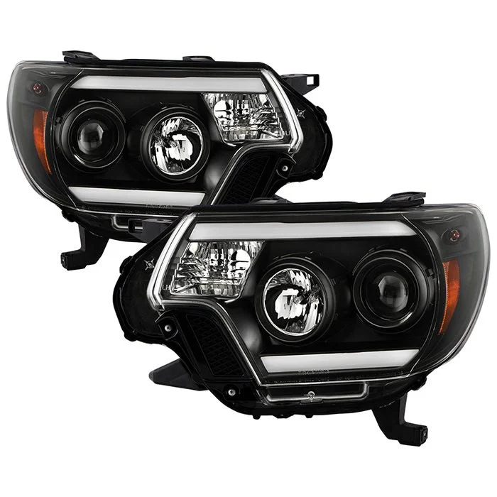 Fits ( Spyder Platinum ) Toyota Tacoma 2012-2015 High-Power LED Module ( Low Beam ) Equipped Headlights - White Light Bar Parking Light - Low Beam: LED (Included) - High Beam: H1 (Included) - Turn Signal: 4157NA (Not Included) - Black