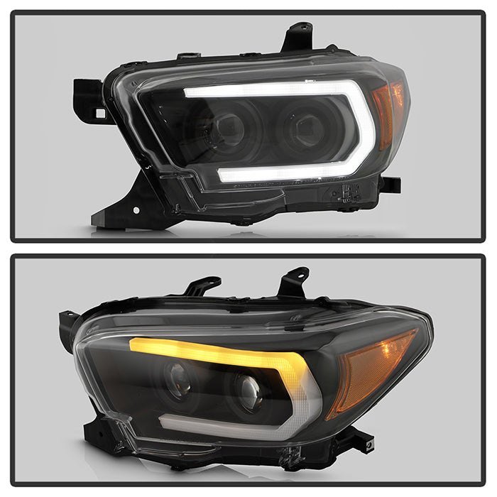 Fits ( Spyder Signature ) Toyota Tacoma 2016-2022 (fits models with OE halogen without LED DRL) Projector Headlights - Sequential LED Turn Signal - Low Beam-H11(Not Included) ; High Beam-H9(Not Included) ; Signal-LED(Included) - Black - Image 9