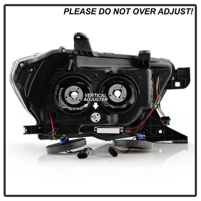Fits ( Spyder Signature ) Toyota Tacoma 2016-2022 (fits models with OE halogen without LED DRL) Projector Headlights - Sequential LED Turn Signal - Low Beam-H11(Not Included) ; High Beam-H9(Not Included) ; Signal-LED(Included) - Black - Image 4