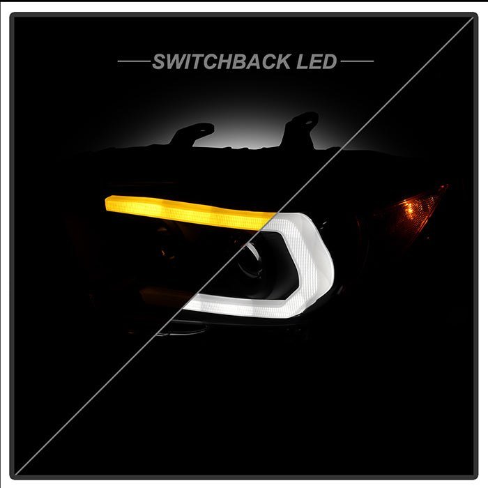 Fits ( Spyder Signature ) Toyota Tacoma 2016-2022 (fits models with OE halogen without LED DRL) Projector Headlights - Sequential LED Turn Signal - Low Beam-H11(Not Included) ; High Beam-H9(Not Included) ; Signal-LED(Included) - Black - Image 3