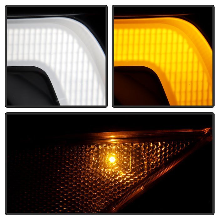 Fits ( Spyder Signature ) Toyota Tacoma 2016-2022 (fits models with OE halogen without LED DRL) Projector Headlights - Sequential LED Turn Signal - Low Beam-H11(Not Included) ; High Beam-H9(Not Included) ; Signal-LED(Included) - Black - Image 2