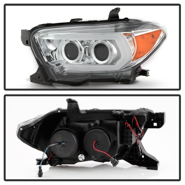 Fits ( Spyder Signature ) Toyota Tacoma 2016-2022 (fits models with OE halogen without LED DRL) Projector Headlights - Sequential LED Turn Signal - Low Beam-H11(Not Included) ; High Beam-H9(Not Included) ; Signal-LED(Included) - Chrome - Image 8
