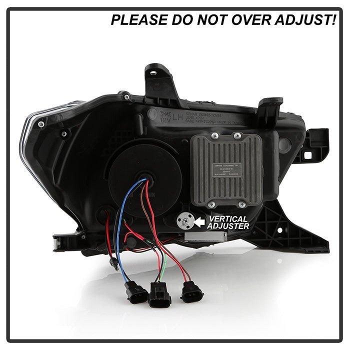 Fits ( Spyder Apex ) Toyota Tacoma 2016-2022 (fits models with OE halogen without LED DRL) Multi-Beam High-Power LED Module Equipped Headlights - Sequential LED Turn Signal - DRL Crystal Light Bar Parking Light - Chrome - Image 4