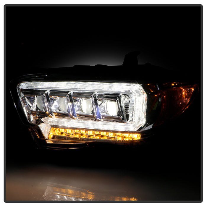 Fits ( Spyder Apex ) Toyota Tacoma 2016-2022 (fits models with OE halogen without LED DRL) Multi-Beam High-Power LED Module Equipped Headlights - Sequential LED Turn Signal - DRL Crystal Light Bar Parking Light - Chrome - Image 11