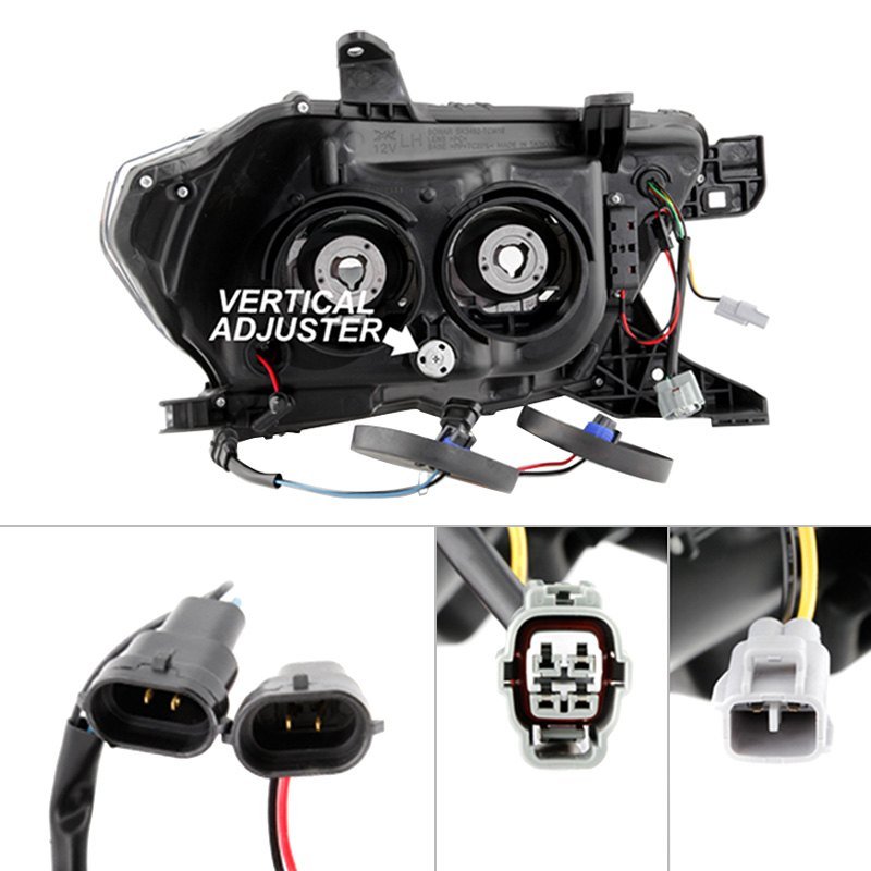 Fits ( Spyder Signature ) Toyota Tacoma 2016-2022 (fits models with OE halogen with LED DRL) Projector Headlights - Sequential LED Turn Signal - Low Beam-H11(Not Included) ; High Beam-H9(Not Included) ; Signal-LED - Chrome - Image 3