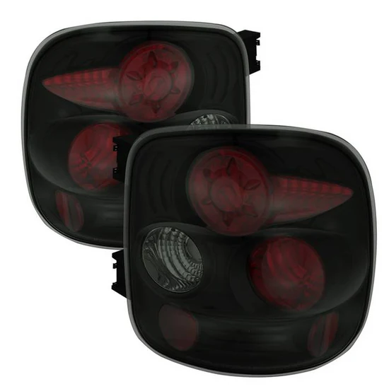Fits Chevy Silverado Stepside 99-04 Euro Style Tail Lights - Black Smoke