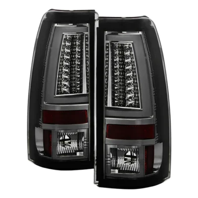 Fits Chevy Silverado 1500/2500 99-02 (Not Fit Stepside) / GMC Sierra 1500/2500/3500 99-06 and 2007 Sierra Classic Version 2 LED Tail Lights - Smoke