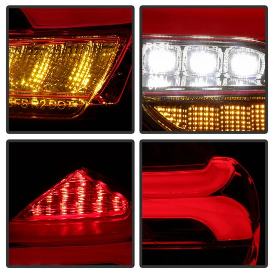 Fits ( Spyder ) Ford Focus 5Dr Hatchback 15-17 Sequential LED Indicator LED Reverse LED Tail Lights - Red Clear - Image 3
