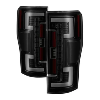 Fits Ford F250 Superduty 17-18 ( Halogen Bulb Model Only Do Not Fit LED Model ) LED Tail Lights - Black Smoke