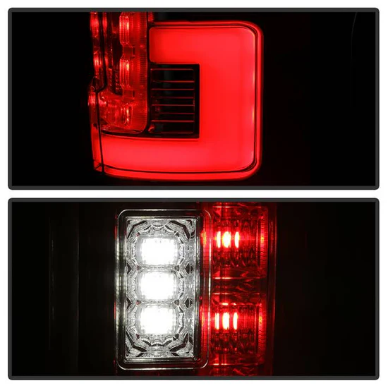 Fits ( Spyder ) Ford F250 Superduty 17-18 Blind Spot Monitoring Model ( LED Model Only Does not fit Halogen Model ) LED Tail Lights - Chrome - Image 3