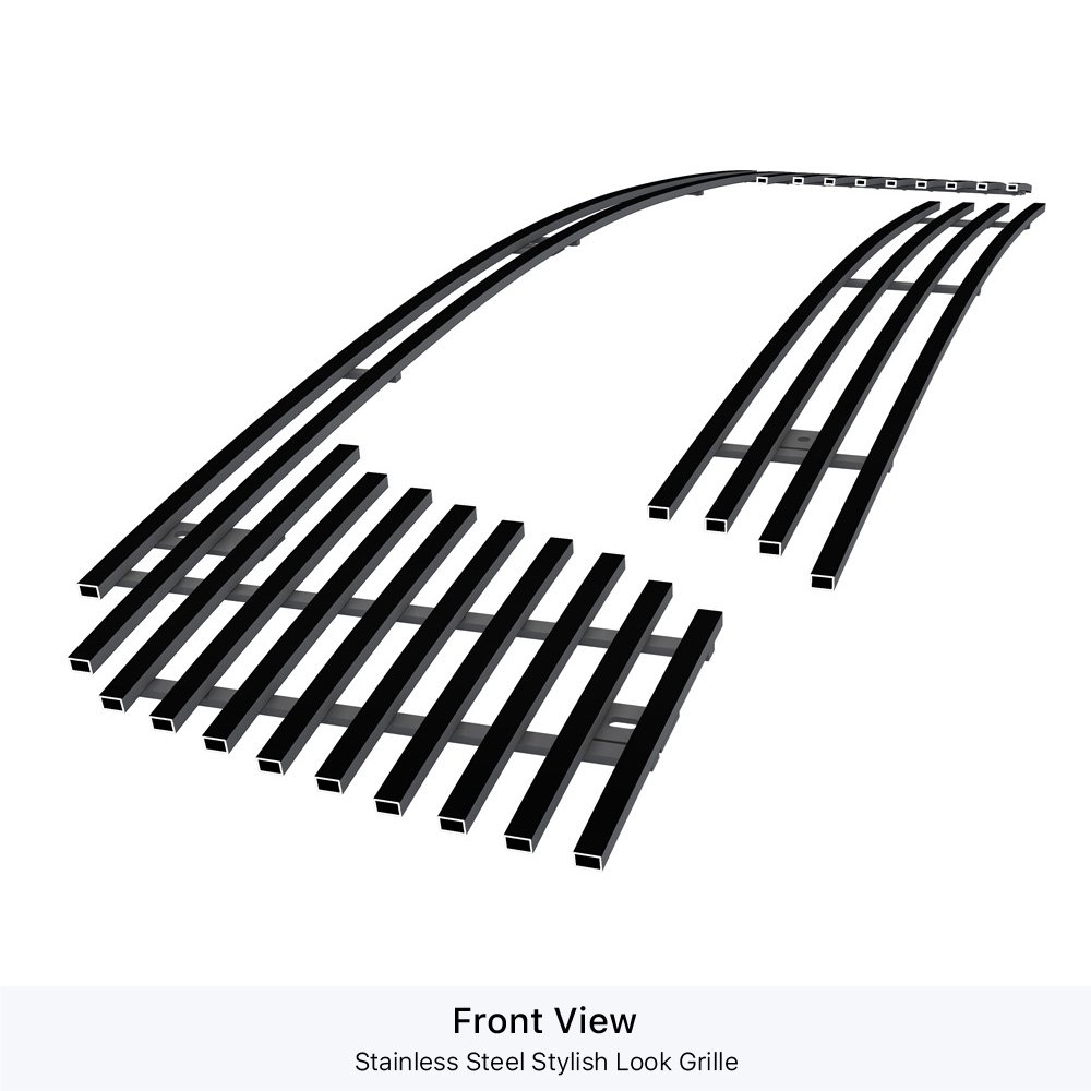 Fits 2015-2018 Ram 1500 Rebel Main Upper Black Stainless Steel Billet Grille