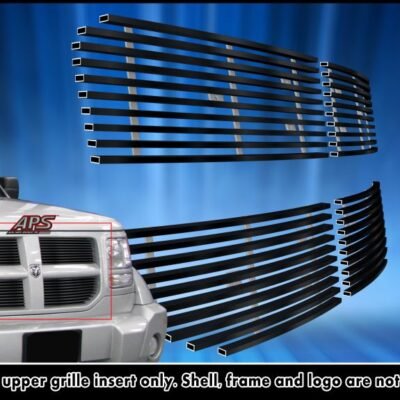 Fits 2007-2011 Dodge Nitro Main Upper Black Stainless Steel Billet Grille