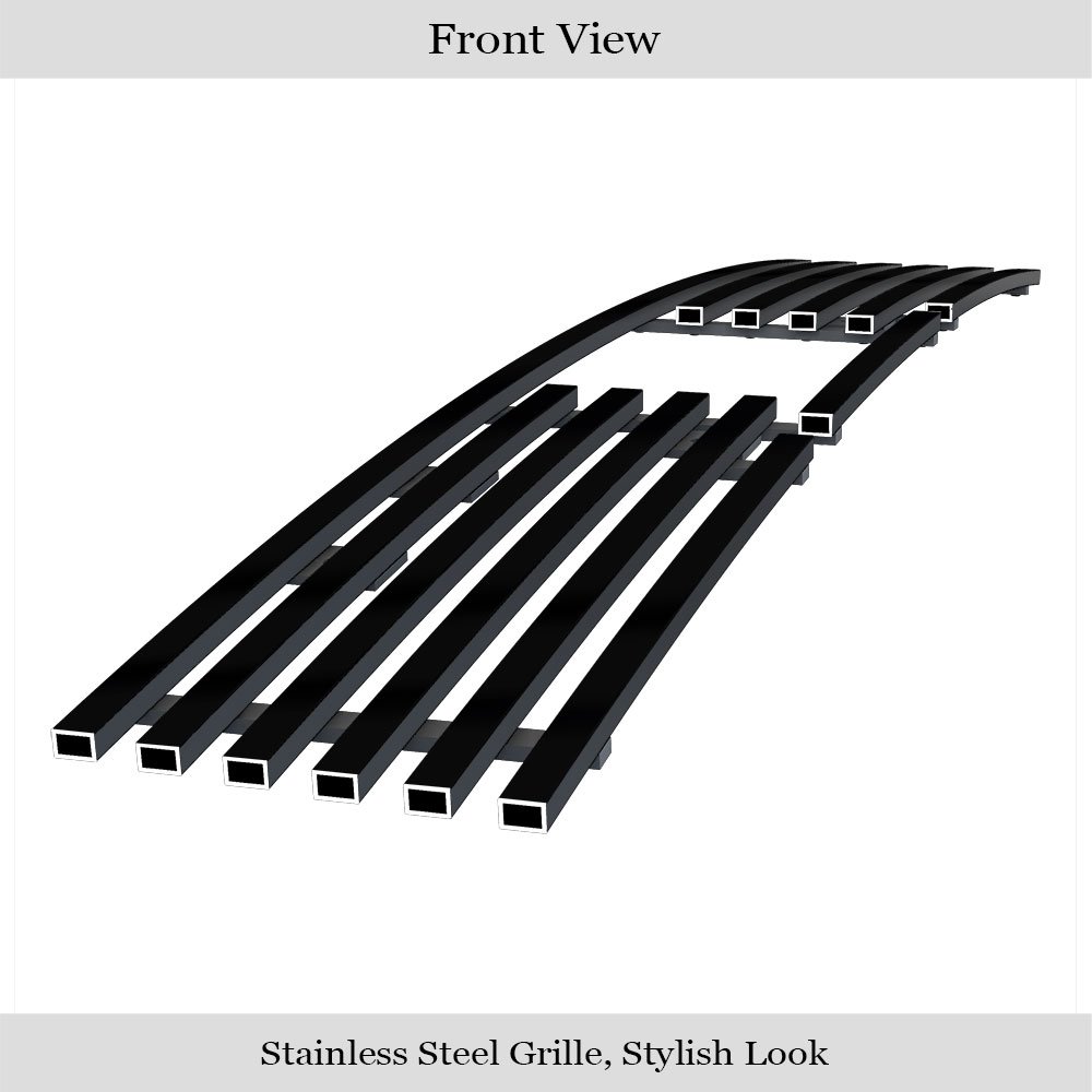 Fits 2019-2023 Ford Ranger With Adaptive Cruise Control Lower Bumper Black Stainless Steel Billet Grille