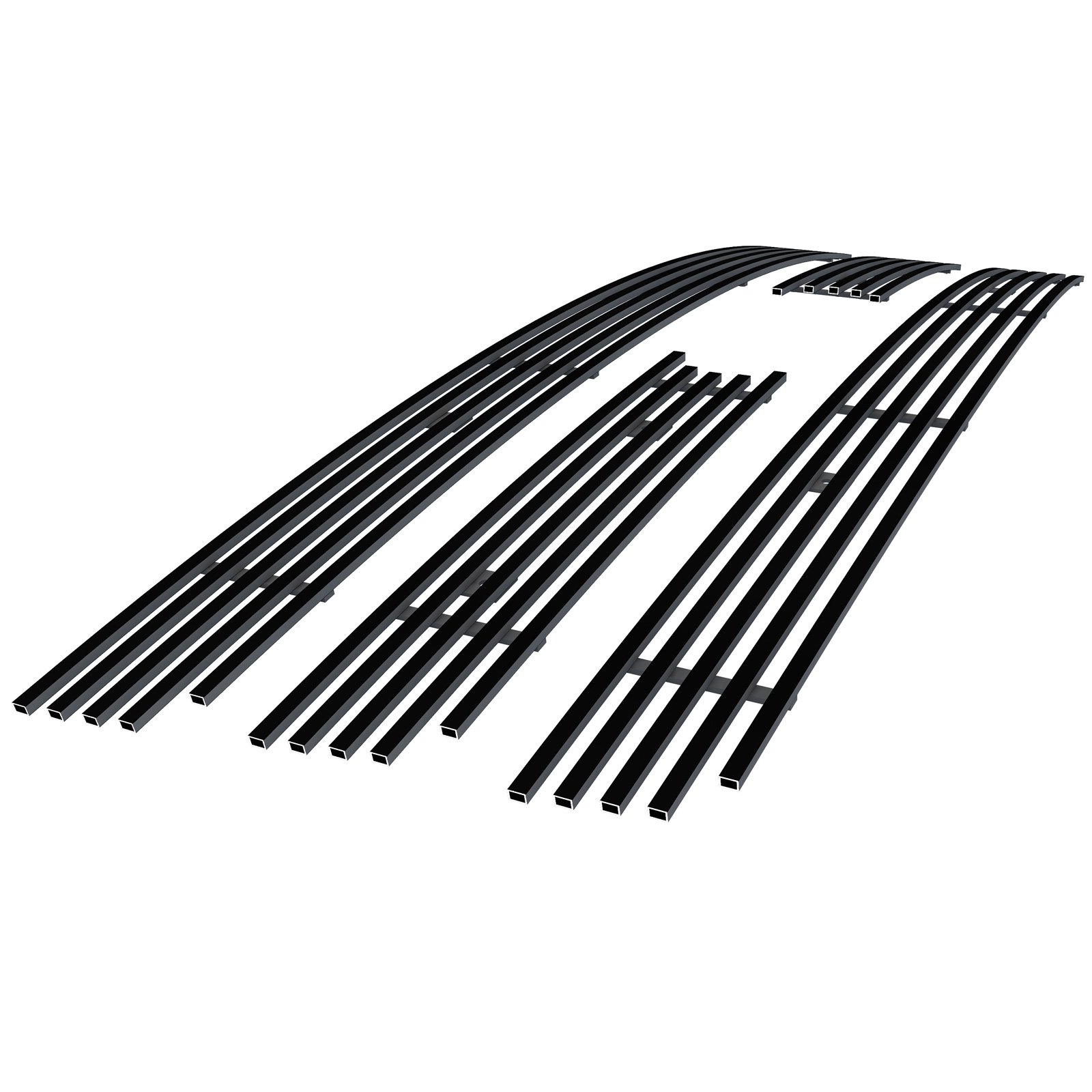 Fits 2015-2017 Ford Expedition Main Upper Black Stainless Steel Billet Grille