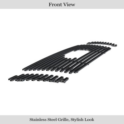 Fits 2004-2005 Ford Ranger 4WD FX4 Bar Only Not For Ranger Edge; With Logo Show Main Upper Black Stainless Steel Billet Grille