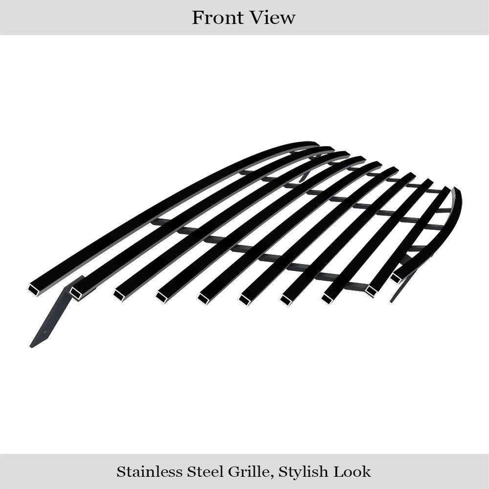 Fits 2009-2010 Hyundai Sonata Main Upper Black Stainless Steel Billet Grille