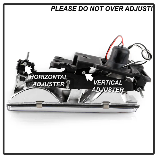 Fits ( Spyder Signature ) Chevy C/K Series 1500/2500/3500 88-99 / Chevy Tahoe 95-99 / GMC C/K Series 1500/2500/3500 / GMC Jimmy 92-94 / GMC Yukon 92-99 ( Replaceable City Lights ) / Chevy Silverado 88-98 / Chevy Suburban 88-98 Projector Headlights - Black - Hi - Image 4