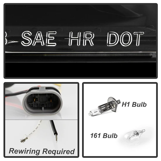 Fits ( Spyder Signature ) Chevy C/K Series 1500/2500/3500 88-99 / Chevy Tahoe 95-99 / GMC C/K Series 1500/2500/3500 / GMC Jimmy 92-94 / GMC Yukon 92-99 ( Replaceable City Lights ) / Chevy Silverado 88-98 / Chevy Suburban 88-98 Projector Headlights - Black - Hi - Image 3