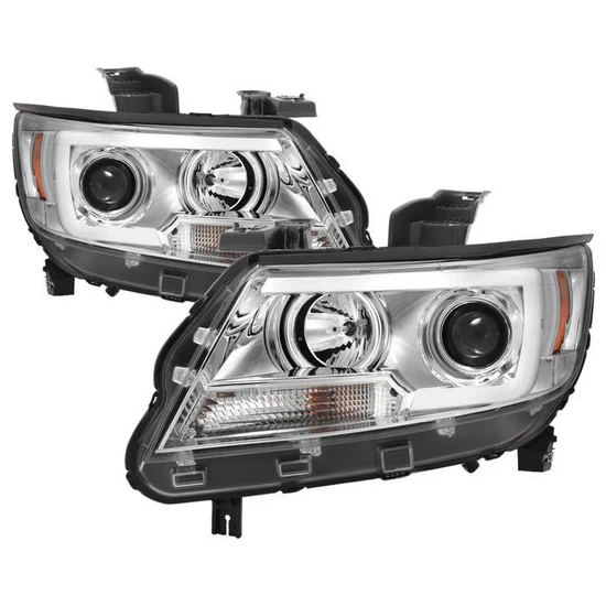 Fits ( Spyder Signature ) Chevy Colorado 15-22 Projector Headlights - Light Bar LED - Chrome