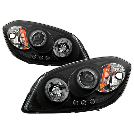 Fits ( Spyder Signature ) Chevy Cobalt 05-10 / Pontiac G5 07-09 / Pontiac Pursuit 05-06 Projector Headlights - LED Halo - LED ( Replaceable LEDs ) - Black - High H1 (Included) - Low H1 (Included)