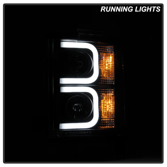 Fits ( Spyder Signature ) Chevy Silverado 15-19 2500/3500 HD Projector Headlights - Light Bar DRL - Black - Image 10