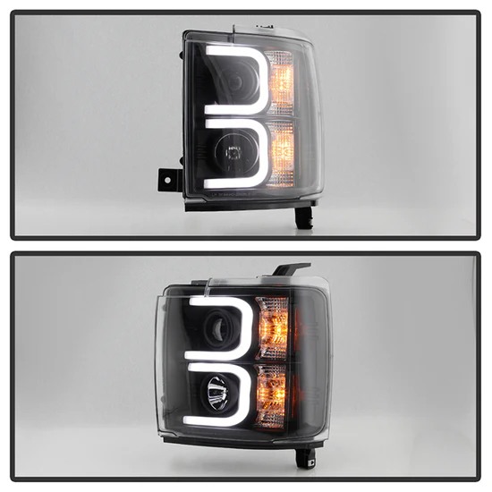 Fits ( Spyder Signature ) Chevy Silverado 15-19 2500/3500 HD Projector Headlights - Light Bar DRL - Black - Image 4