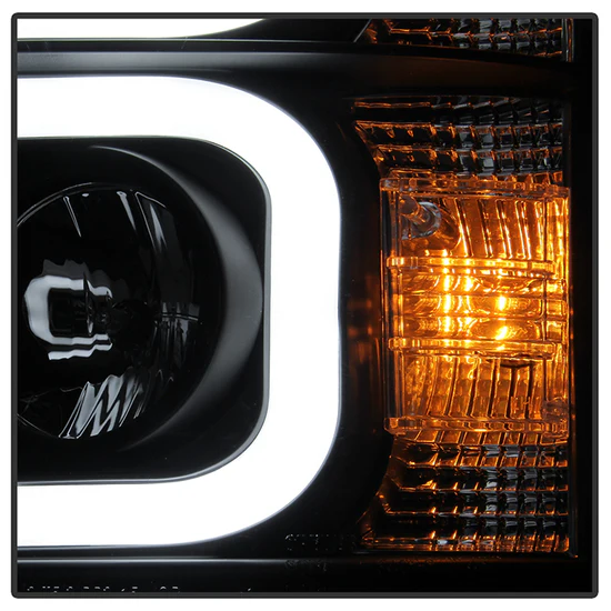 Fits ( Spyder Signature ) Chevy Silverado 15-19 2500/3500 HD Projector Headlights - Light Bar DRL - Black - Image 2