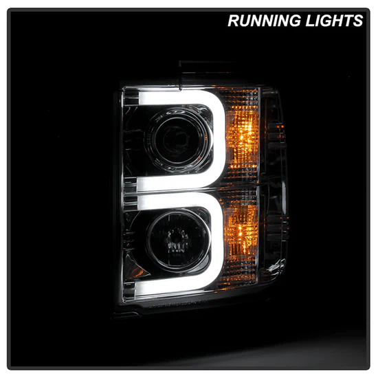 Fits ( Spyder Signature ) Chevy Silverado 15-19 2500/3500 HD Projector Headlights - Light Bar DRL - Chrome - Image 10