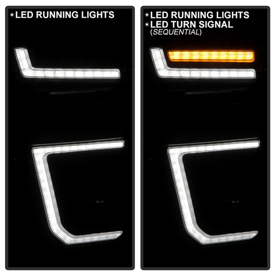 Fits ( Spyder Signature ) Chevy Silverado 2020 - 2023 HD 2500/3500 Factory Halogen Model (Not Compatible With Factory LED Model) Projector Headlights - Sequential LED Turn Signal Lights - Black - Image 8