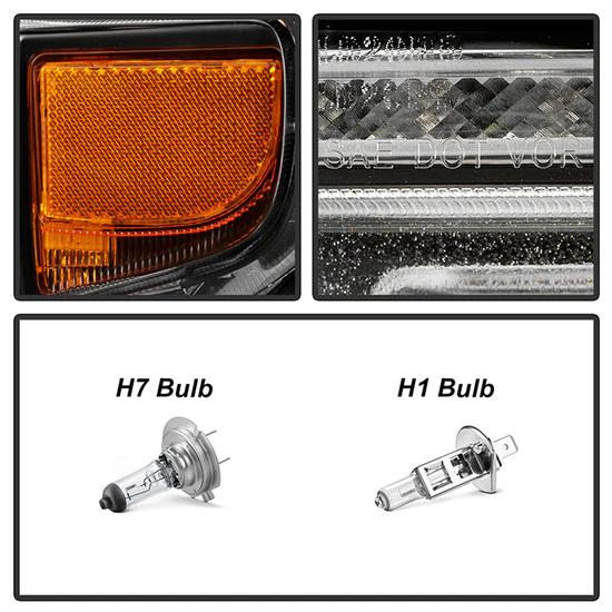 Fits ( Spyder Signature ) Chevy Silverado 2020 - 2023 HD 2500/3500 Factory Halogen Model (Not Compatible With Factory LED Model) Projector Headlights - Sequential LED Turn Signal Lights - Black - Image 5