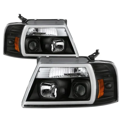 Fits ( Spyder Platinum ) Ford F-150 2004-2008 High-Power LED Module ( Low Beam ) Equipped Headlights - White Light Bar Parking Light - Low Beam: LED (Included) - High Beam: H1 (Included) - Turn Signal: 3157 (Not Included) - Black