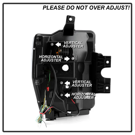 Fits ( Spyder Platinum ) Ford F-250/350/450 Super Duty 2008-2010 Version 2 High-Power LED Module ( Low Beam ) Equipped Headlights - Switch Back White Light Bar Turn Signal Light And Parking Light - Black - Image 5