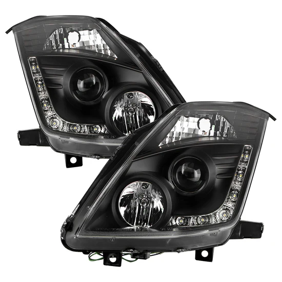 Fits ( Spyder Signature ) Nissan 350Z 03-05 Projector Headlights - Xenon/HID Model Only ( Not Compatible With Halogen Model ) - DRL - Black - High H7 (Included) - Low D2R (Not Included)