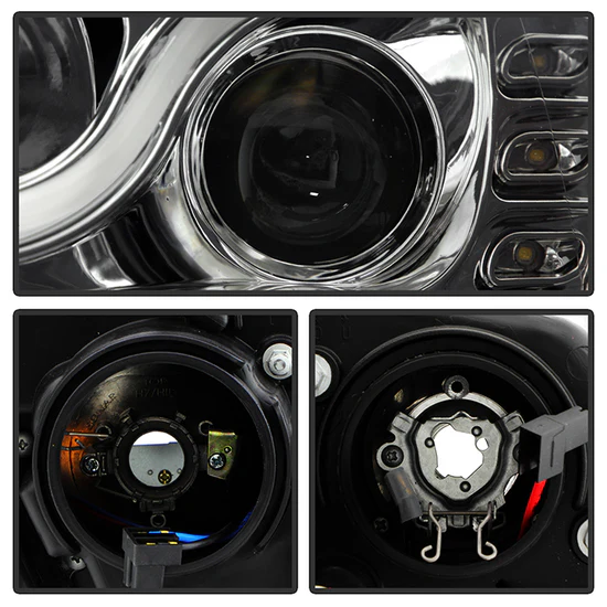 Fits ( Spyder Signature ) Volkswagen Jetta 11-14 Projector Headlights - Halogen Model Only ( Not Compatible With Xenon/HID Model )/Only fits sedan models Light Tube DRL - Smoke - High H1 (Included) - Low H7 (Included) - Image 8