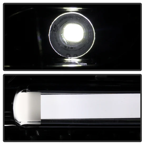 Fits ( Spyder Signature ) Volkswagen Jetta 11-14 Projector Headlights - Halogen Model Only ( Not Compatible With Xenon/HID Model )/Only fits sedan models Light Tube DRL - Smoke - High H1 (Included) - Low H7 (Included) - Image 2