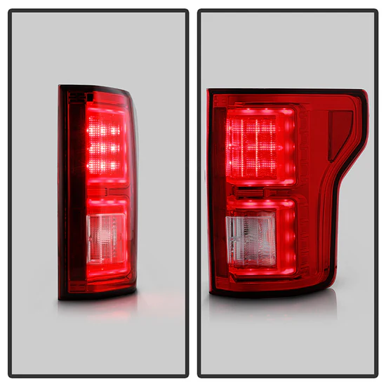 Fits Ford F150 2015-2017 Light Bar LED Tail Lights (not compatible with rear blind spot sensor models) - Red Clear - Image 3