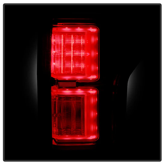 Fits Ford F150 2015-2017 Light Bar LED Tail Lights (not compatible with rear blind spot sensor models) - Red Clear - Image 2