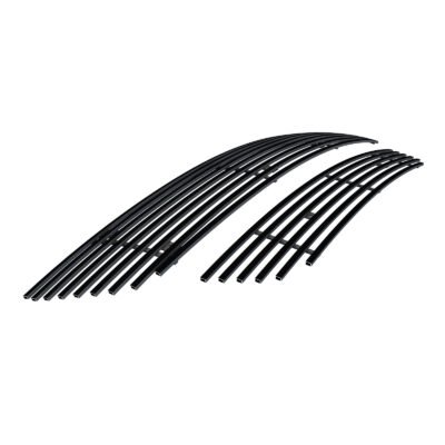 Fits 2015-2018 Dodge Charger Without Adaptive Cruise Control Main Upper + Lower Bumper Black Stainless Steel Billet Grille