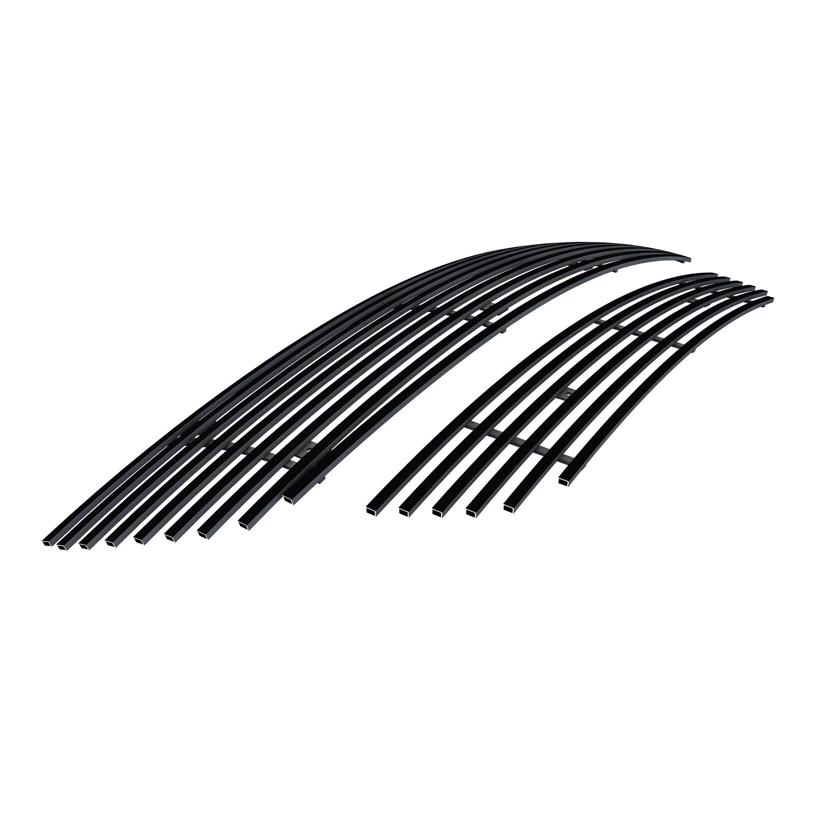 Fits 2015-2018 Dodge Charger Without Adaptive Cruise Control Main Upper + Lower Bumper Black Stainless Steel Billet Grille