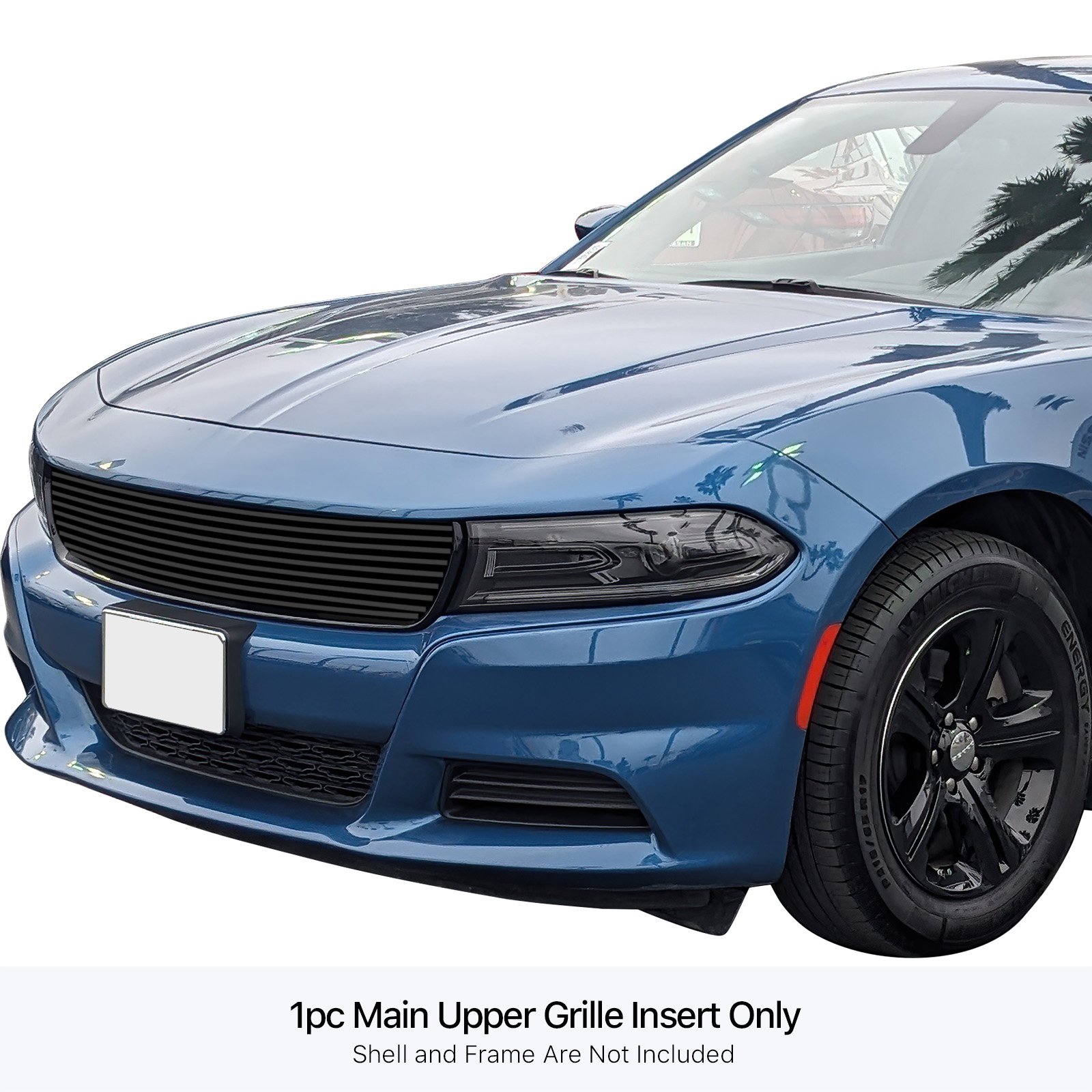 Fits 2015-2018 Dodge Charger (Not for Daytona and RT SCAT Pack and SRT)/2019-2023 Dodge Charger Only for SXT Main Upper Black Stainless Steel Billet Grille - Image 3