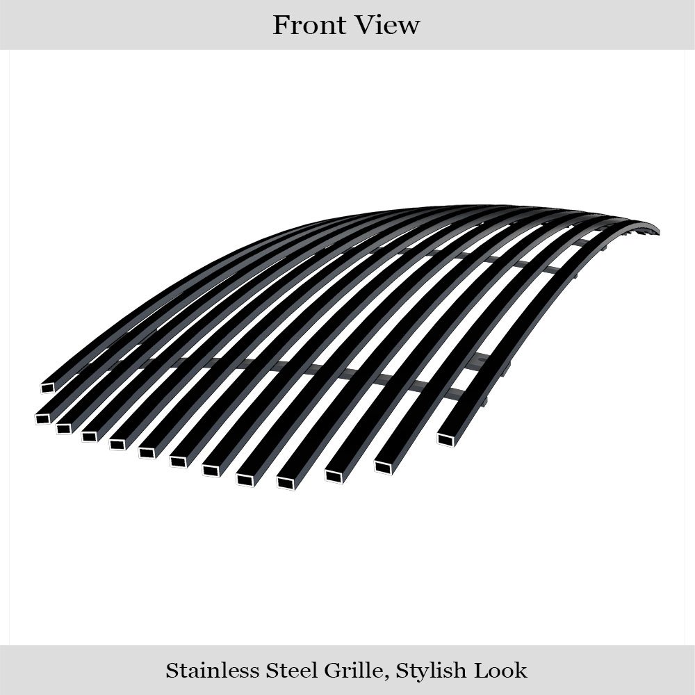 Fits 2014-2017 Dodge Durango/2018 Dodge Durango Not for RT and SRT model/2019-2020 Dodge Durango Not for GT and RT and SRT Main Upper Black Stainless Steel Billet Grille