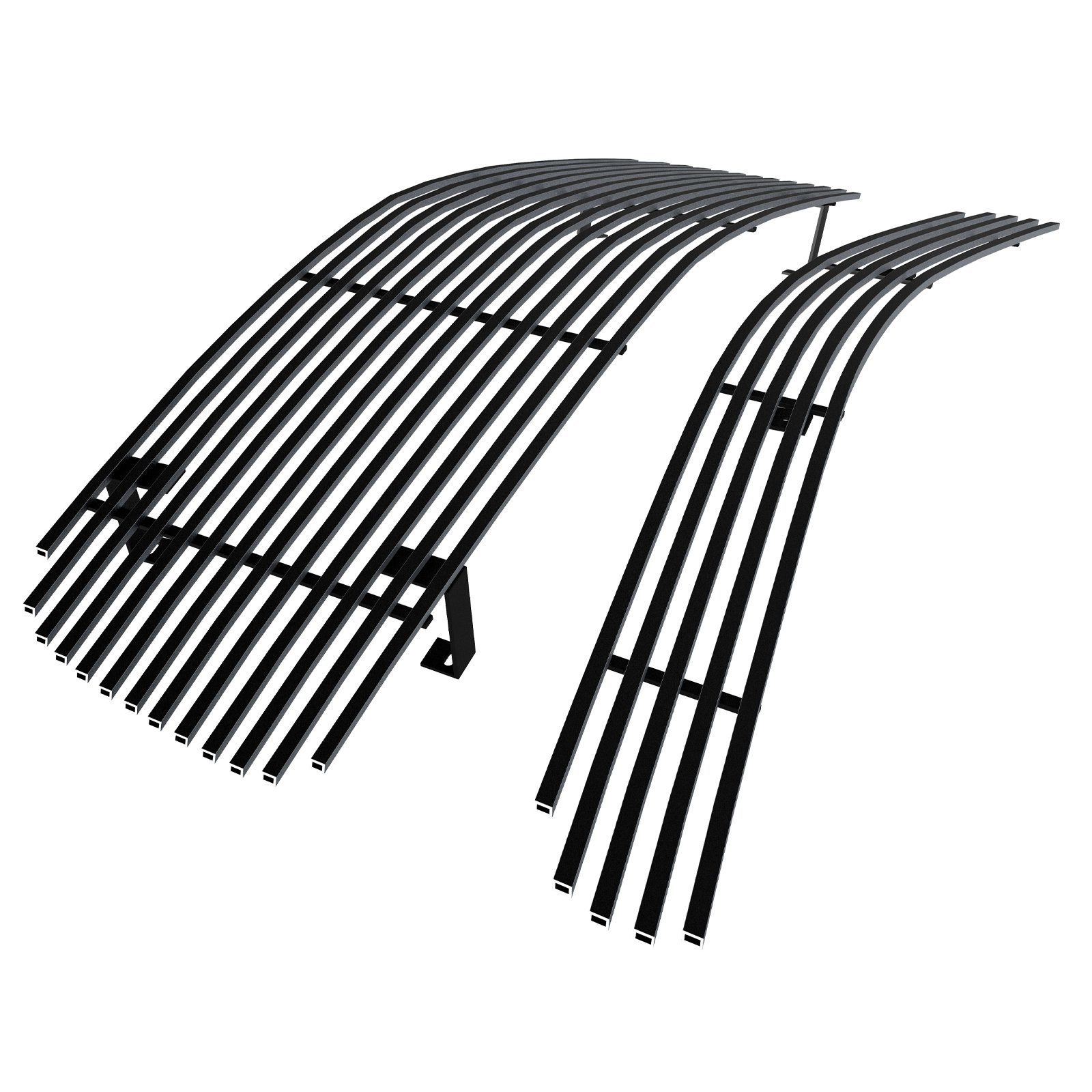 Fits 2005-2010 Dodge Charger Not For SRT8 Main Upper + Lower Bumper Black Stainless Steel Billet Grille